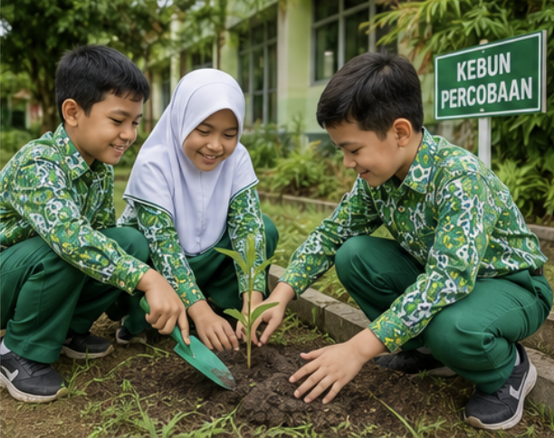 Sikap saling membantu dan peduli menjadi bagian dari pendidikan karakter untuk membentuk murid yang berakhlak dan mampu menghargai perbedaan.