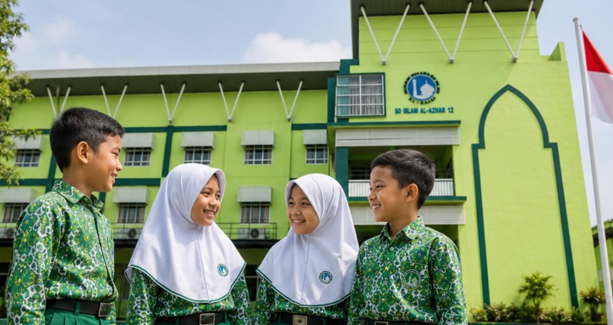 Murid SD Islam Al Azhar 12 Cikarang belajar membangun persahabatan dan menghargai perbedaan dalam lingkungan sekolah yang nyaman dan positif.